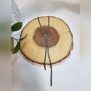 Black Sparkle Lariat Necklace – Dainty Y-Neck Wrap with Rhinestones